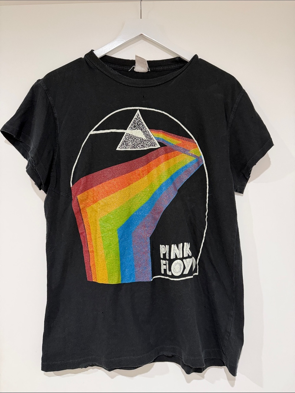 Pink Floyd Black Tee with Multicolor Prism Graphic